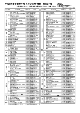 28プレミアム商品券取扱店一覧表