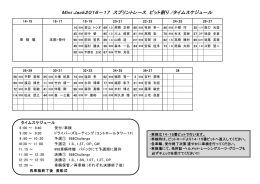 Mini Jack2016－17 スプリントレース ピット割り /タイムスケジュール