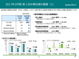 2017年3月期 第1四半期決算の概要（1）