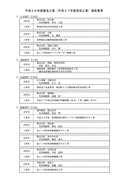 平成28年度優良工事（平成27年度完成工事）表彰業者
