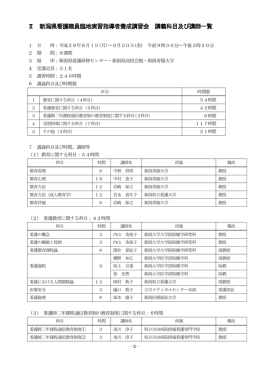 Ⅱ 新潟県看護職員臨地実習指導者養成講習会 講義科目及び講師一覧