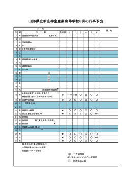 8月行事予定 - 山形県立新庄神室産業高校