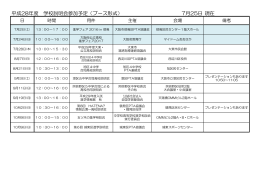 平成28年度 学校説明会参加予定（ブース形式） 7月25日 現在