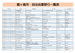 鶴ヶ島市 自治会夏祭り一覧表