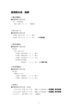 Niigata Prefecture Tournament Sports Results 2016