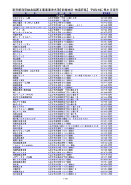 東京都指定給水装置工事事業者名簿【多摩地区・他道府県】 平成28年7