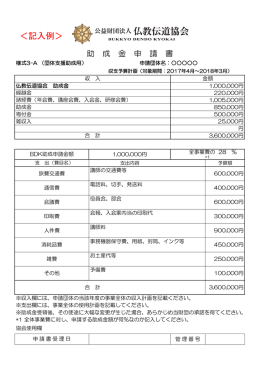 収支予算計画ページ記入参考例（PDF）