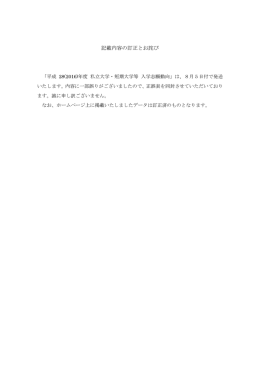 記載内容の訂正とお詫び