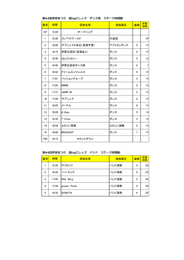 第44回伊那まつり遊ingビレッジ出演者・タイムスケジュール一覧（PDF
