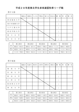 秋季リーグ戦 - 東北学生卓球連盟公式WEBサイト