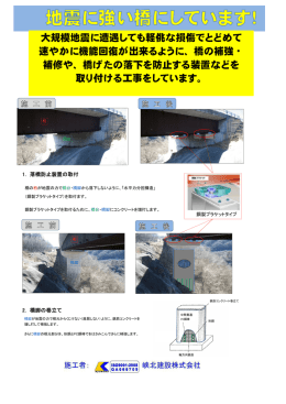 1. 落橋防止装置の取付 2. 橋脚の巻立て