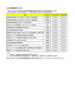 2016年度調達予定一覧 - 原子力発電環境整備機構