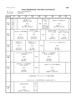 別紙1 ： ： 自施設実習（アセスメントとケアの実践）4週間 11/18 （金） 9