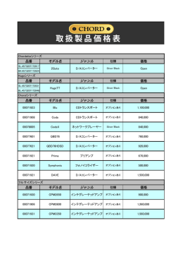 製品価格（PDF） - Chord Electronics