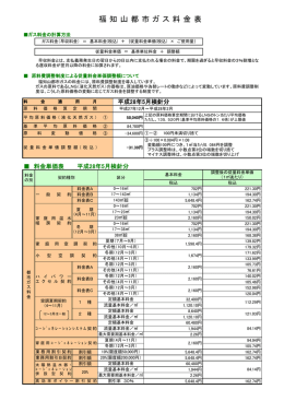 平成28年5月検針分料金表