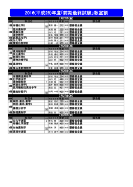 前期末最終試験教室割