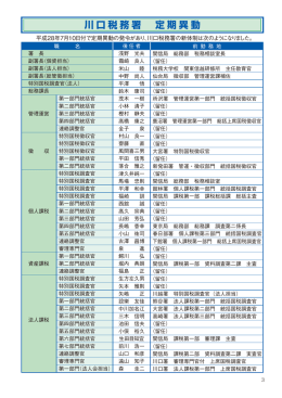 川口税務署 定期異動 - 公益社団法人 川口法人会