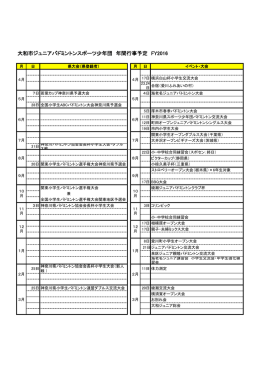 大和市ジュニアバドミントンスポーツ少年団 年間行事予定 FY2016