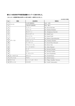 新たに19自治体が平和首長会議のメンバーに加わりました。