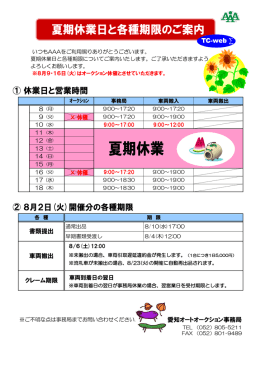 愛知オートオークション事務局 書類提出 車両搬出 クレーム期限