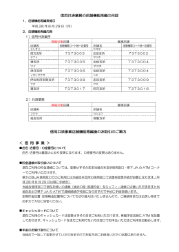 信用共済業務の店舗機能再編の内容について