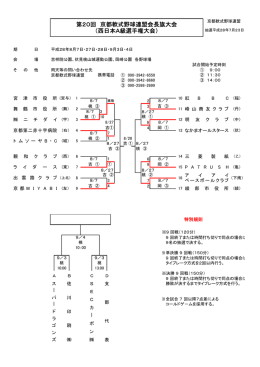 第20回 京都軟式野球連盟会長旗大会 （西日本A級選手権大会）