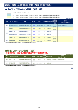 【愛知・岐阜・三重・奈良・京都・大阪・兵庫・沖縄】 オープン ステーション