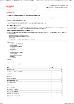 パートナー企業別オラクル認定資格(Oracle Applications)取得数 |... http