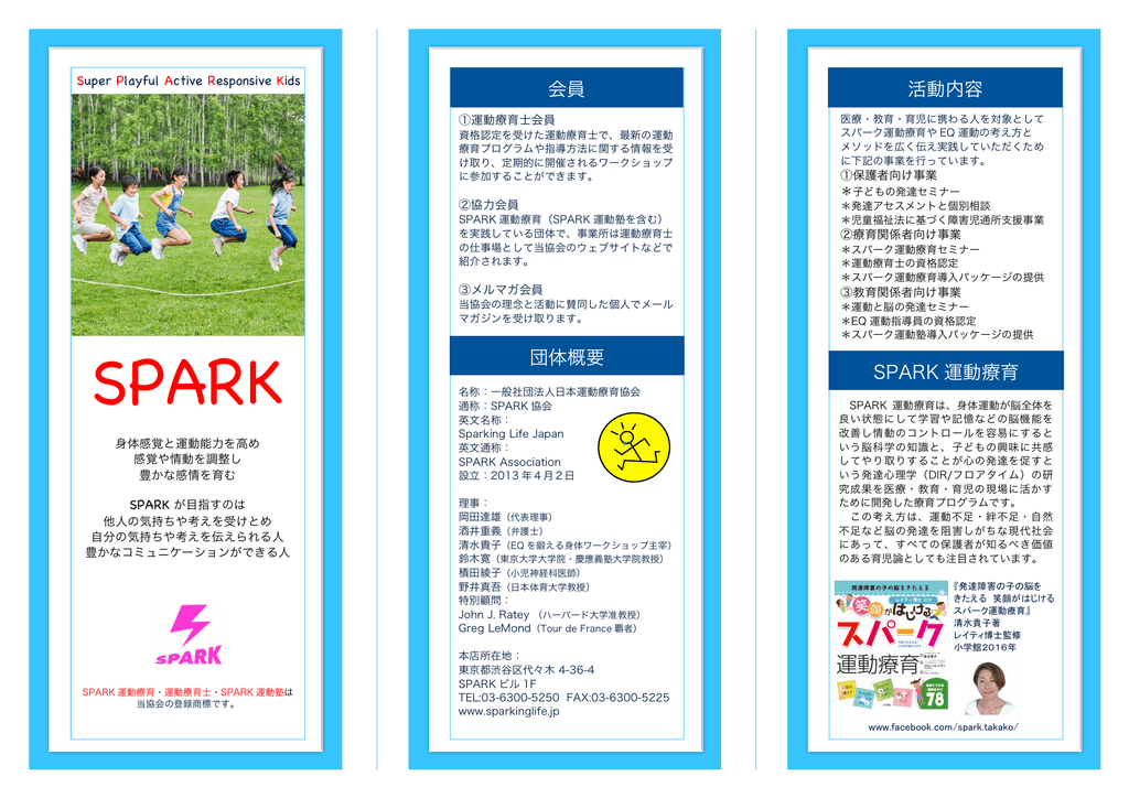 ダウンロードはこちら 一般社団法人日本運動療育協会 Spark協会