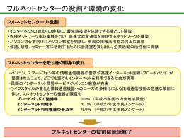 フルネットセンターの役割と環境の変化