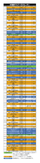 8月度ボウルアーガスカレンダー