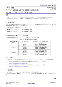 【Web公開】RXファミリ用リアルタイムOS RI600V4,RI600PX