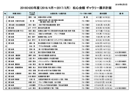 2016(H28)年度（2016/4月～2017/3月） 松心会館 ギャラリー展示計画