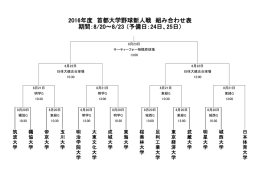 2016年度 首都大学野球新人戦 組み合わせ表 期間