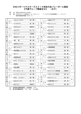 予選グループ戦組合せ