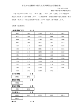 第2次試験合格者番号（PDF：77KB）