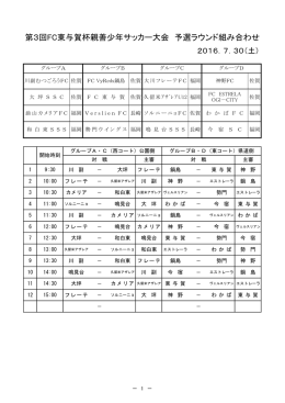 東与賀カップ日程 - ヴィレッズ鍋島｜佐賀市少年サッカー