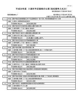 平成28年7月13日公表分予定価格