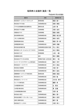 福岡商工会議所 議員一覧