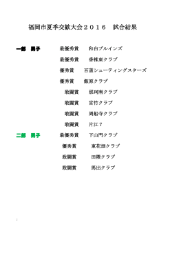 大会最終順位