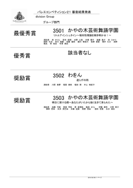 最優秀賞 優秀賞 奨励賞 奨励賞