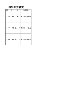 特別功労者賞 - 群馬県スポーツ協会