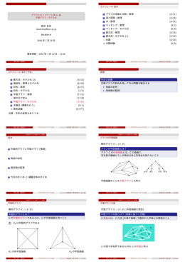 グラフとネットワーク 第 13回 平面グラフ：モデル化