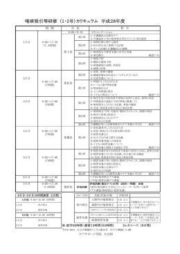 喀痰吸引等研修 (1・2号）カリキュラム 平成28年度