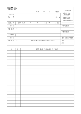 特別支援教育支援員応募用履歴書様式