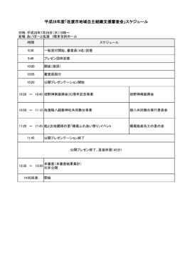 平成28年度「佐渡市地域自主組織支援審査会」スケジュール
