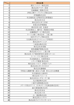 参加企業 1 朝日ファスナー株式会社 2 株式会社アスター美容 3 尼崎