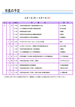 平成28年8月1日から平成28年8月7日