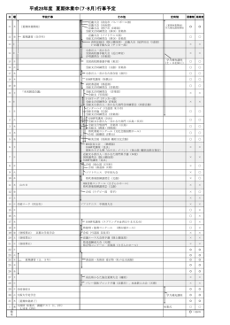 平成28年度 夏期休業中（7,8月）行事予定表 [184KB pdfファイル]