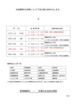 医療機関名 ： 宗像水光会総合病院